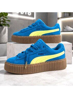 PUMA Fenty Creeper Phatty Womens 6.5 Speed Blue Lime Platform Sneakers Shoes